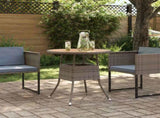 Dinner Table Grey and Acacia 70 x 70 x 73 cm Solid Acacia Wood 42026919