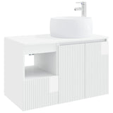Bathroom Furniture Set 2 pcs High Gloss White Engineered Wood 3404098