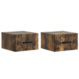 Wall-Mounted Bedside Cabinet 2 pcs Smoked Oak 34.5 x 33 x 20 cm 898946