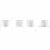 Garden Fence with Hoop Top Steel 714.5x100 cm Black 277659