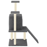 Cat Tree with Sisal Scratching Posts Dark Grey 110 cm 172039