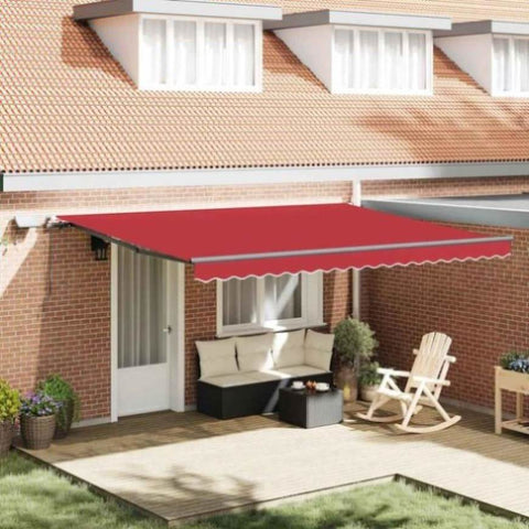Retractable Awning Manual Red 450 x 300 cm Fabric 3331044