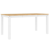 ZNTS Dining Table Panama White 160x80x75 cm Solid Wood Pine 4005707