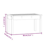 Garden Bench Grey 80x44x45 cm Solid Wood Pine 823999