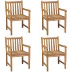 ZNTS Outdoor Chairs 4 pcs Solid Teak Wood 3073001