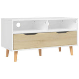 326782 TV Cabinet White and Sonoma Oak 90x40x48,5 cm Engineered Wood