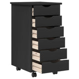 Desk and Rolling Cabinet Set MOSS 2 pcs Black 3438788