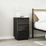 Bedside Cabinet with LED Lights Black 38x34x65 cm 861302