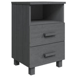 Bedside Cabinet HAMAR Dark Grey 40x35x62 cm Solid Wood Pine 340414