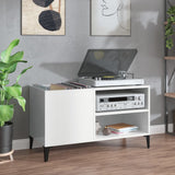 Record Cabinet High Gloss White 84.5x38x48 cm Engineered Wood 831951