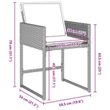 Garden Dining Set with Cushion 5 pcs Light Grey Poly Rattan 3380025