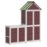 2 Piece Garden Tool Shed Set Mocha Solid Wood Pine 172251
