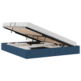 Storage Bed with Mattress with Storage Blue 180 x 200 cm Fabric 3370033