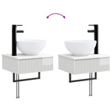 Bathroom Furniture Set 3 pcs High Gloss White Engineered Wood 3405581