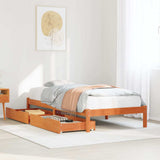 Bed Frame without Mattress Wax Brown 75x190 cm Small Single Solid Wood Pine 3301446