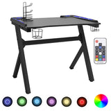 Gaming Desk LED with Y Shape Black 90x60x75 cm 325422