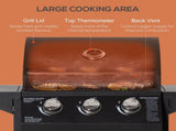 3 Burner Gas BBQ Grill Outdoor Portable Barbecue Trolley w/ Warming Rack, Side Shelves, Storage T3398P324015