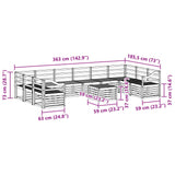 Outdoor Sofa Set 11 pcs Natural Solid Acacia Wood 3375614