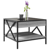 ZNTS Coffee Table with Infinity LED Grey Sonoma 50x50x38 cm 847700