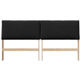 Upholstered Headboard Black 180 cm Solid Pine Wood 879271