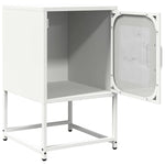 ZNTS Bedside Cabinet White 36x39x60.5 cm Cold-rolled Steel 853331