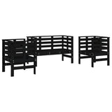 3 Piece Garden Lounge Set Black Solid Wood Pine 825146