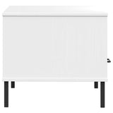 Coffee Table with Metal Legs White 85x50x45cm Solid Wood OSLO 351035