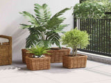 Planter Basket with Storage 3 pcs Brown 42020966