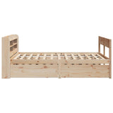 ZNTS Bed Frame without Mattress 140x190 cm Solid Wood Pine 3307134