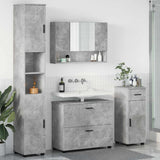 Bathroom Furniture Set with Drawer 4 pcs Concrete Grey 3393056