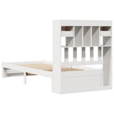 Bookcase Bed without Mattress White 75x190cm Solid Wood Pine 3322404