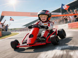 24V Electric Go Kart for Kids, Drift Ride-On Racing Go Kart with 2 Speeds, for Boys Girls Aged 8-12 T3398P348399