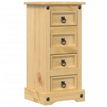 ZNTS Bedside Cabinet Corona 35x32.5x74 cm Solid Wood Pine 4005654