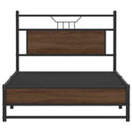 Bed Frame without Mattress Brown Oak 100x200 cm Engineered Wood 4107011