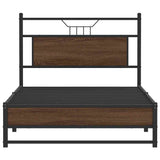 Bed Frame without Mattress Brown Oak 100x200 cm Engineered Wood 4107011