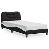 Bed Frame with LED without Mattress "Hvar" Black and White 90x190 cm 3213904