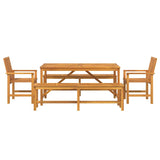 Garden Dining Set 5 pcs Brown 150 x 90 x 74 cm 3154113