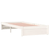 Bed Frame without Mattress White Solid Wood 90x190 cm Single Single 814915