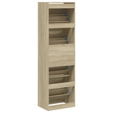 Shoe Cabinet with 4 Flip-Drawers Sonoma Oak 60x42x204 cm 3214394