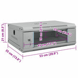 Network Cabinet with Storage Grey 53 x 35 x 21 cm Steel 42017645