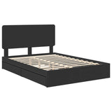 Storage Bed with Headboard Black 150 x 200 cm Engineered Wood 3412673