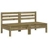Garden Sofa Set of 2 Natural Pine Impregnated Pinewood Medium 838004
