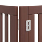 Dog Gate with Door Foldable 6 Panels Brown 480 cm Poplar Wood 3155689