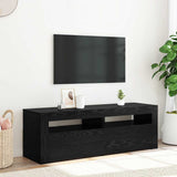 TV Cabinet with LED Lights Black Oak 120x35x40 cm Engineered Wood 862031