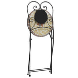 Mosaic Bistro Set Terracotta and White Iron and Ceramic 3216356