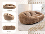 GOMYWAY Oversized Bean Bag Chair for Adults Kids 2 Seat Bean Bag Sofa with 2 Pillows, Comfy Chenille W2678P489520