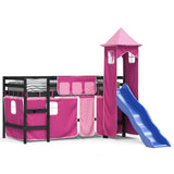 Kids' Loft Bed with Tower without Mattress Pink 80x200 cm 3207071