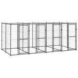 Outdoor Dog Kennel Steel with Roof 9.68 m 3082251