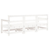 3 Piece Garden Lounge Set White Solid Wood Pine 825528