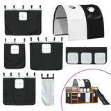 Bunk Bed without Mattress with Slide White and Black 90x200 cm 3284140